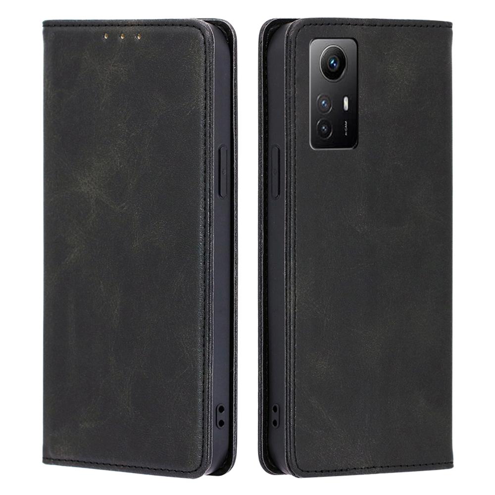 

For Xiaomi Redmi Note 12S 4G PU Leather Wallet Case Calf Texture Phone Stand Cover Black