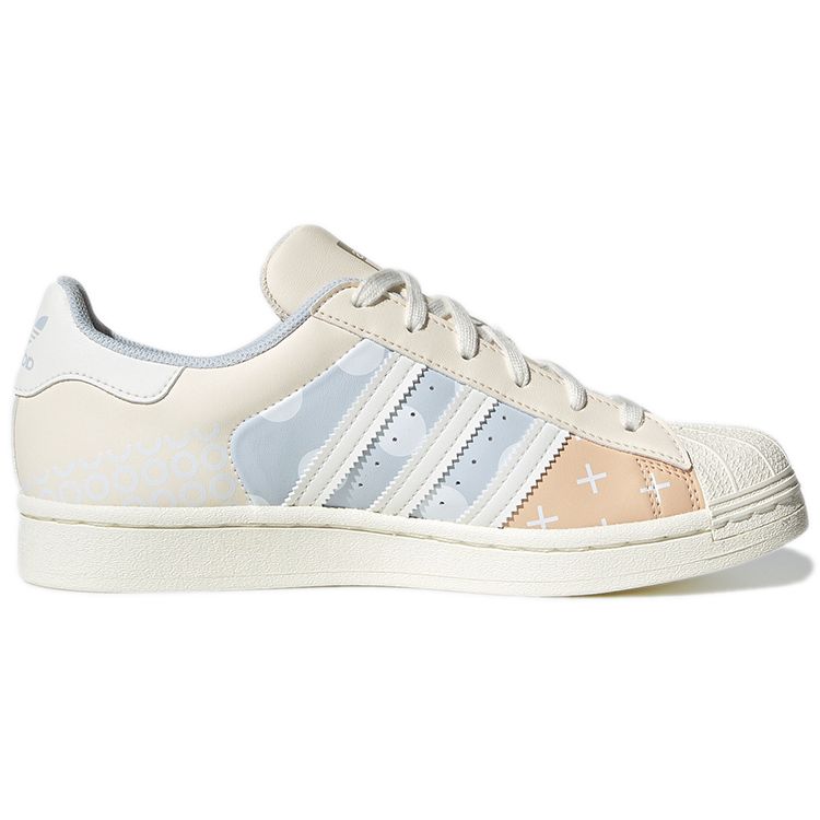 Adidas Originals Superstar Series Leather Slip-Resistant Durable Lightweight Low-Top Skate Shoes Women sneaker Light-Blue GW3310