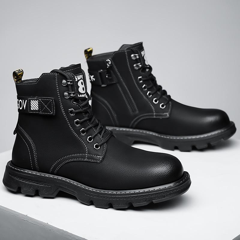 Herren Martin Stiefel 2025 neu Winter Samt verdickt Baumwollschuhe lässiger Trend High-Top vielseitig warme Stiefel