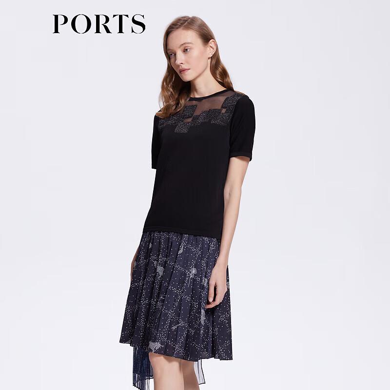 PORTS Women's Slim-Fit Knit Short Sleeve Top