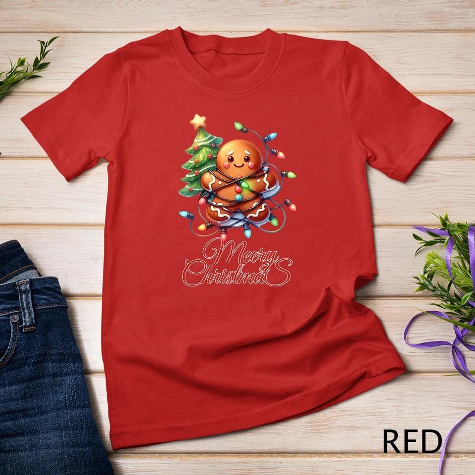 Adorable Gingerbread Celebrating Christmas #2 Funny Christmas Unisex T-shirt 13 S