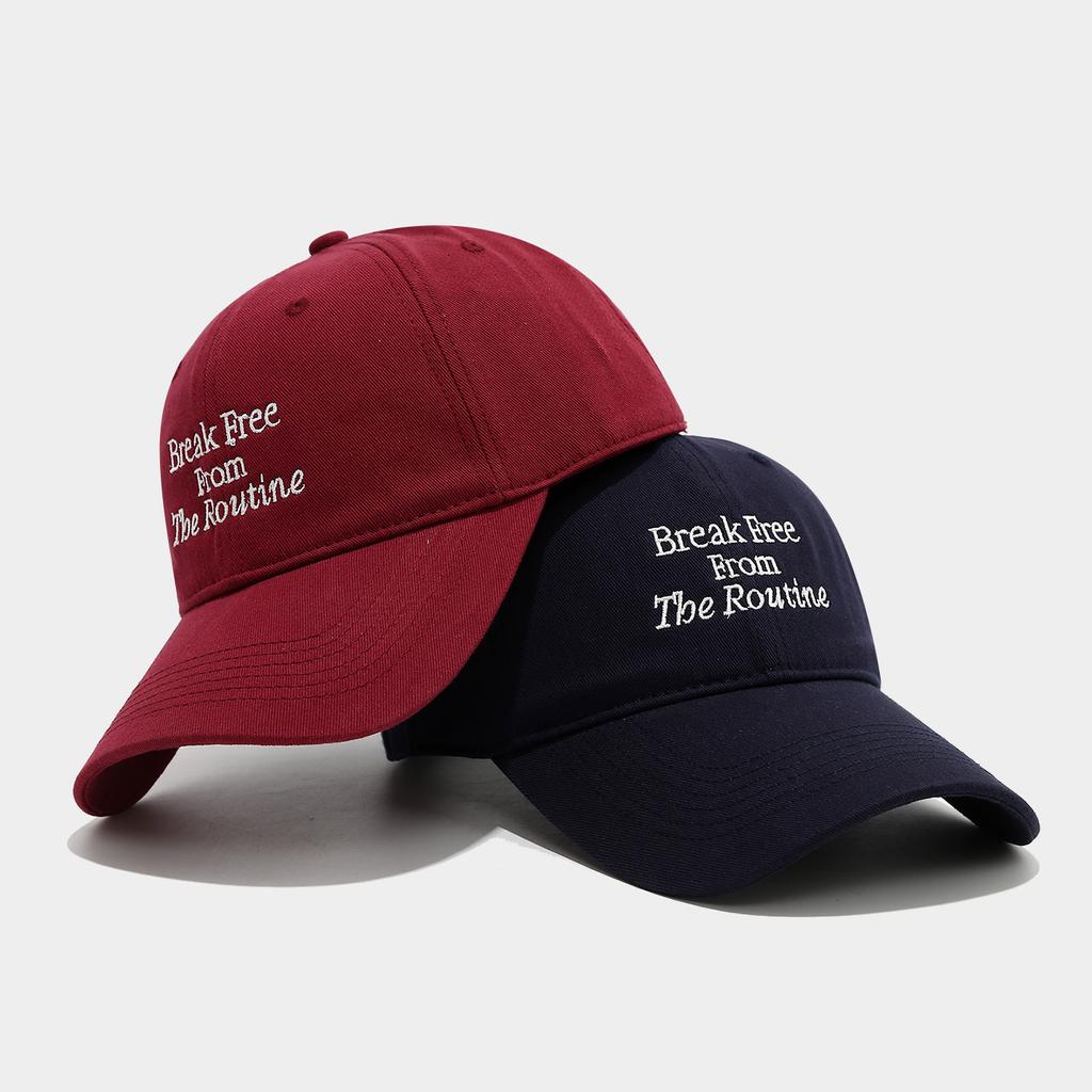 Ins Style Soft-Top Korean Versatile Letter Embroidered Face-Slimming Baseball Cap - Women Cotton Casual Sun-Protective Visor Hat