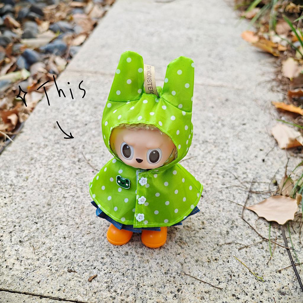 Only Clothes for V1 V2 V3 Labubu Clothes Raincoat Colorful Polka Dot Waterproof Suit Set Raincoat Suit Set Children's Gift