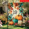 2D Flat, 2D Flat Happy Autumn Pumpkin Thanksgiving Garden Flag_2-28x40 Inch Outdoor Garden Flag Double-sided Home Decoration Courtyard Decoration Outd