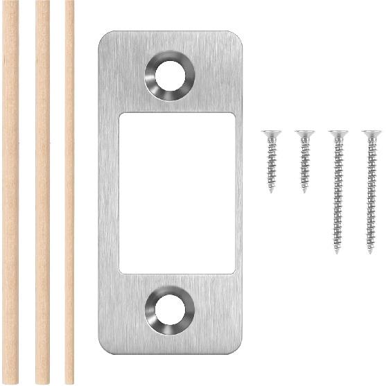 Deadbolt Strike Plate, Round Corner Door Lock Strike Plate Replacement, Metal Strikes Plates Repair Kit for Home, Office (4cm/1.6inch)
