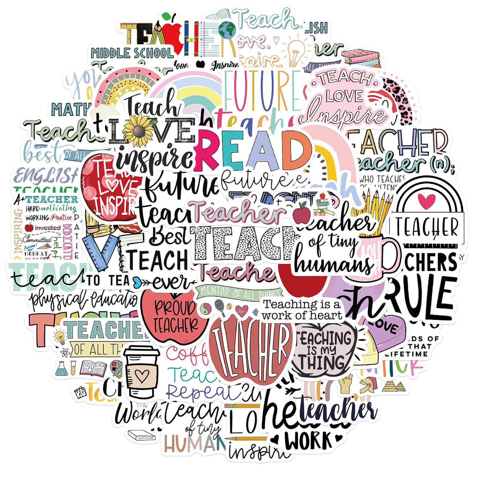 

50 Popular Teacher s Day Graffiti Stickers To Decorate Suitcase Notebook Waterproof Stickers