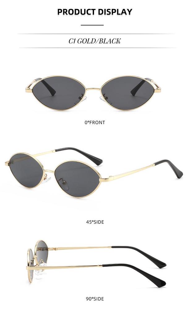 Trendy Euro-American Metal Frame Small Sunglasses for Women: Retro Street Style with High-End Appeal