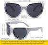 Oversized Vintage Sunglasses for Frog Eye Silver Mirror Outdoor Glasses [SHEEN KELLY] Wrap-Around Men,