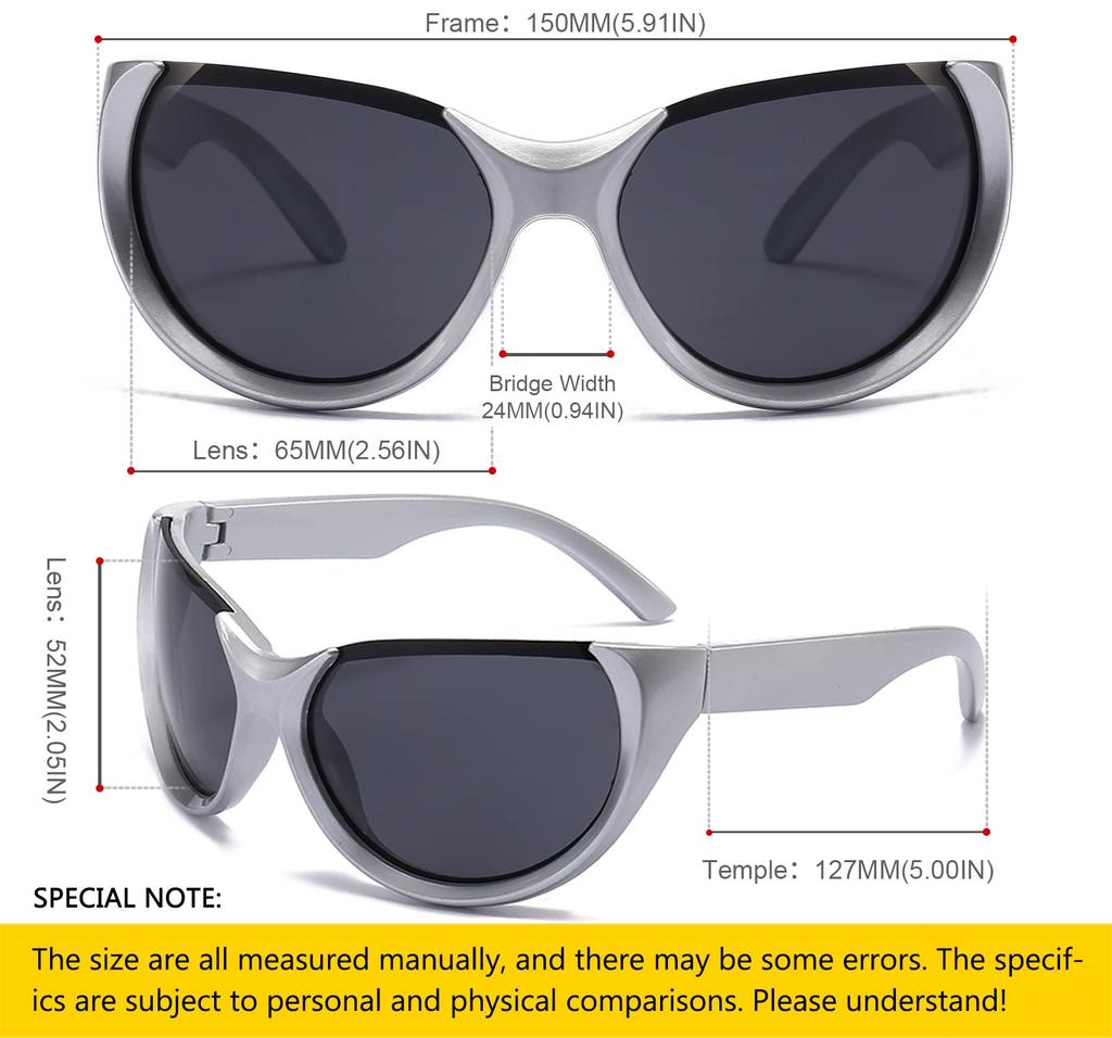 Oversized Vintage Sunglasses for Frog Eye Silver Mirror Outdoor Glasses [SHEEN KELLY] Wrap-Around Men,