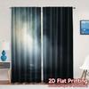 2pcs   2D FLAT PRINTING Curtains (Without Rod) Mystic Haze Popular Curtains&Window Treatment Polyester Easy Install Curtains