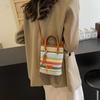 Yogodlns Mini Striped Straw Crossbody Bags for Women Fashion Summer Shoulder Bags Handbags and Purses Weave Beach Bag