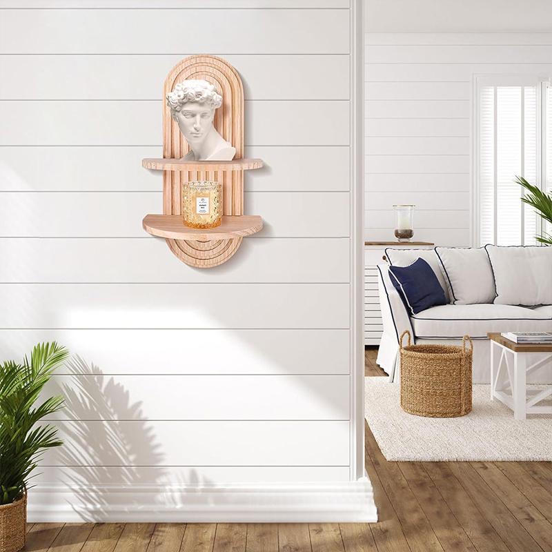 1set Wall Hanging Rack Floating Shelf Arched Storage Rack Geometric Display Rack Boho 2 Colors