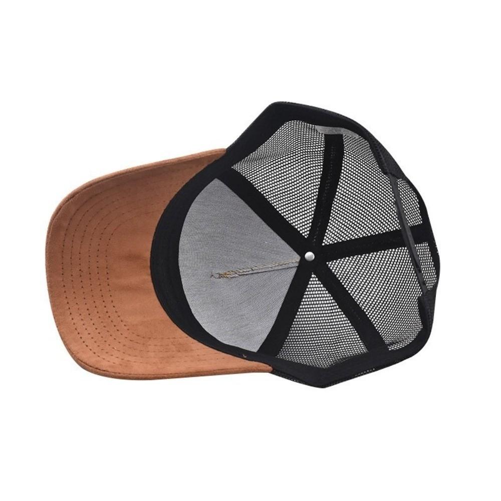 Suede Men Baseball Hat Adjustable Women Sunshade Hat Lightweight Mesh Peaked Cap  Sun Visor