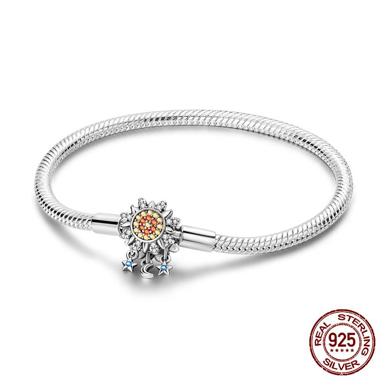 100% 925 Sterling Silver Original Stars Forever Love Zircon Bracelets Fit DIY Charms Beads Anniversary Birthday Jewelry Gifts