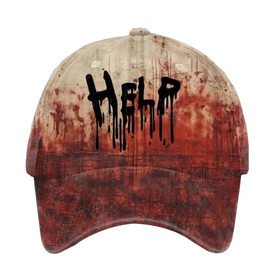 Dark Blood Stain Unisex Baseball Hat Breathable Sun Protection Hat Halloween Style Curved Brim Baseball Hat