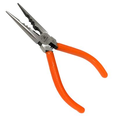 Fujiya Long Nose Pliers Spring and Blade for 6 Different Tasks All-Purpose (with Hole), 150mm, 320S-150,