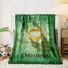 The Lord of the Rings Map with Golden Ring Flannel Blanket for Bedroom, Living Room, Sofa, and Nap Sofas.