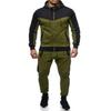 Autumn And Winter New Hooded Color Matching Leisure Sports Men's Sweater Set