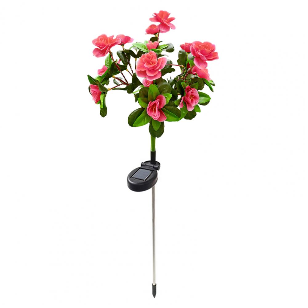 Solar Garden Light Silk Flower Decoration Solar Powered Flower Lights for Outdoor Garden Decor Realistic Design Easy for Patio