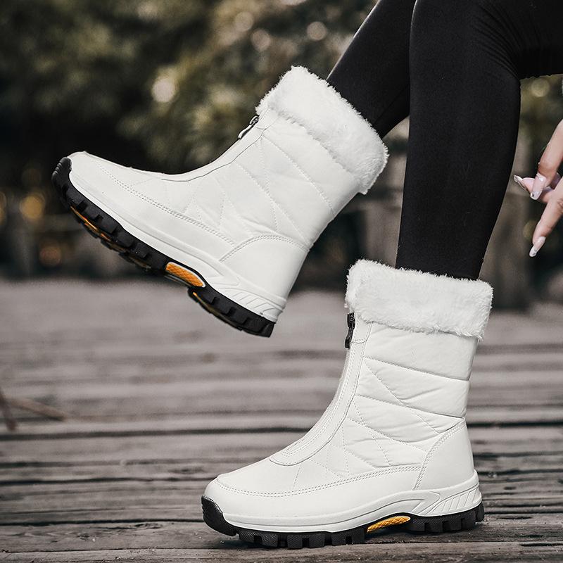 Katoenen Schoenen Voor Dames Nieuw Casual En Modieus Paraplu Stof Fluweel Verdikt Warm Sneeuwschoenen Grote Katoenen Schoenen Winter