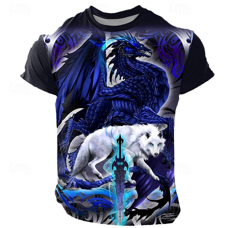 

Ruth Thompson Men s Wolf T Shirt Short Sleeve T shirt 3D Print Crew Neck Shirt Exaggerated Designer Party Street Casual Purple XL