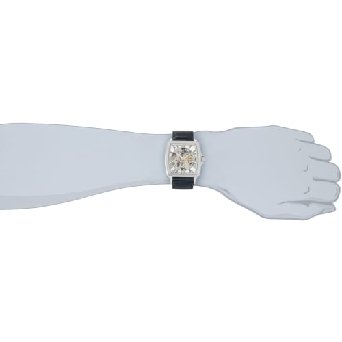 Charles Hubert Mechanical Automatic Skeleton Watch 3888-B Men's Black