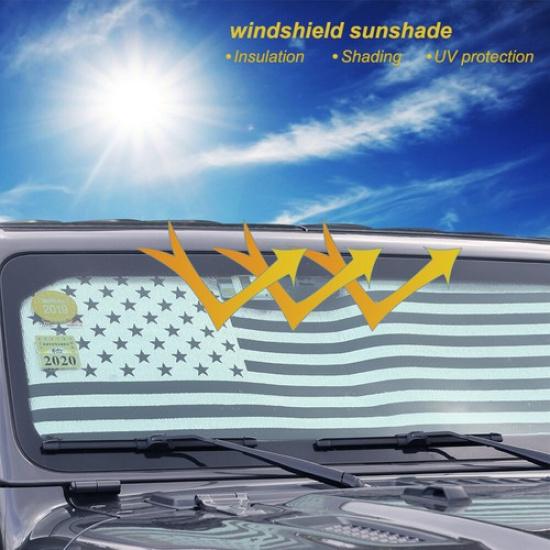 Front Windshield Sunshade Sun Shade Heat Visor for Jeep Wrangler JL JLU 2018+