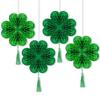 4pcs Paper St. Patrick's Day Clover Pendant Happy St. Patrick's Day Decor  Festival Party Decoration