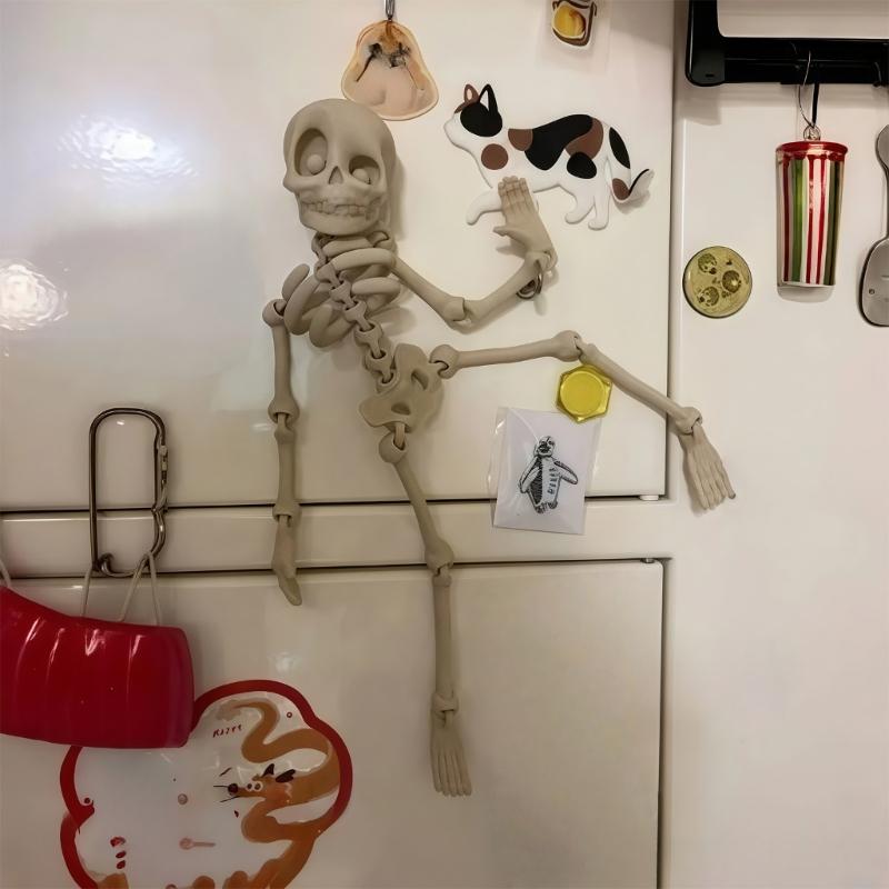 Bewegliche Magnetische Skelettfigur Für Kühlschrank Auto Büro Flexible Gelenke Detailliert Halloween Party Dekoration Zubehör