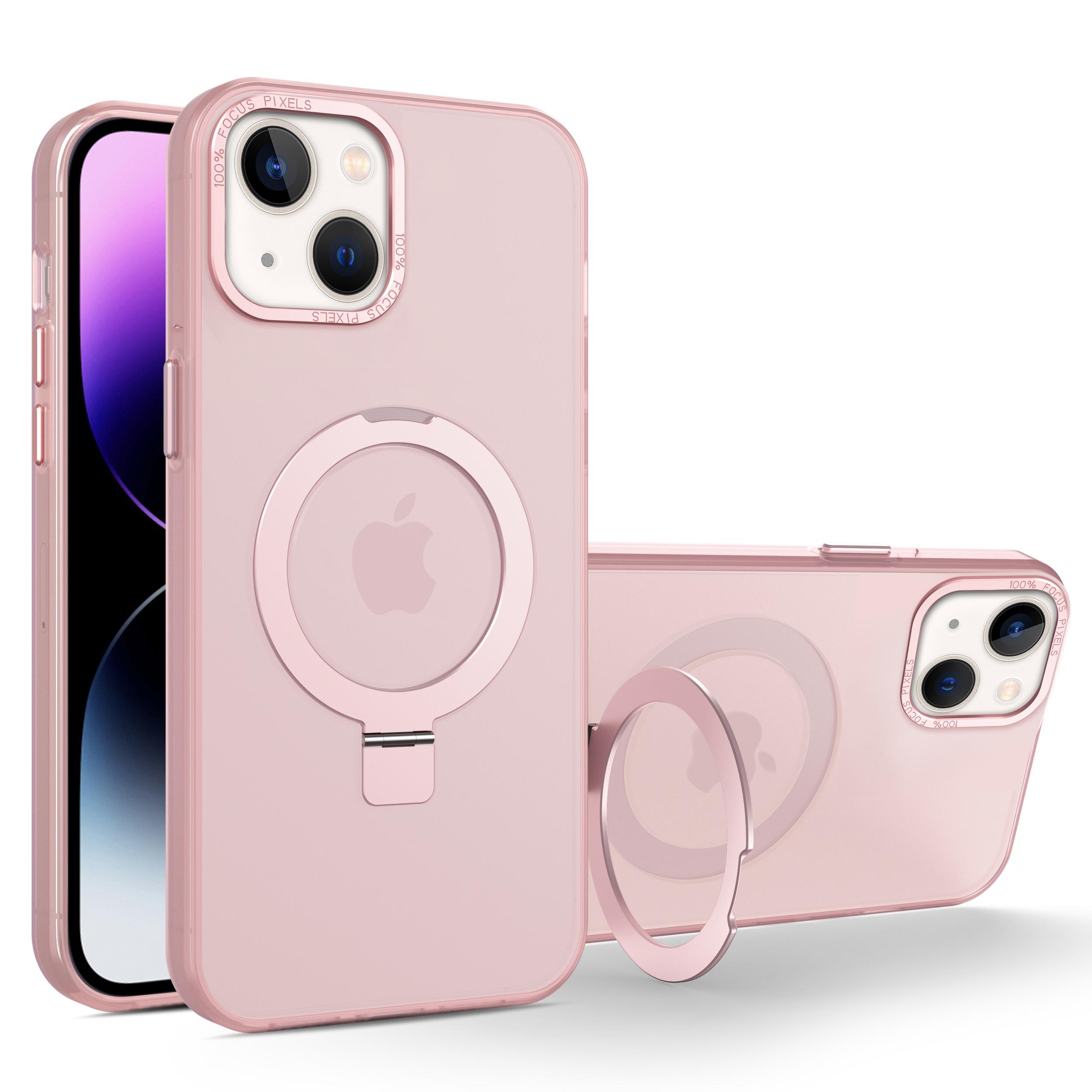

Compatible with MagSafe Kickstand Case for iPhone 15 Rubberized Anti-Drop Soft TPU+PC Phone Cover Pink