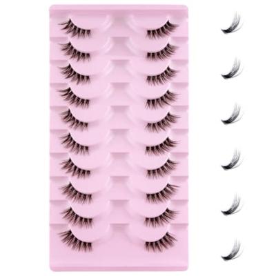 Half False Eyelashes 10 Pairs - 3D False Eyelashes Set Reusable Natural Eyelashes (1001)