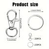 50 Key Chain Hooks with Key Rings, 25 Lobster Claw Rings + 25 Independent Key Rings for DIY Jewelry Making, Art Crafts
