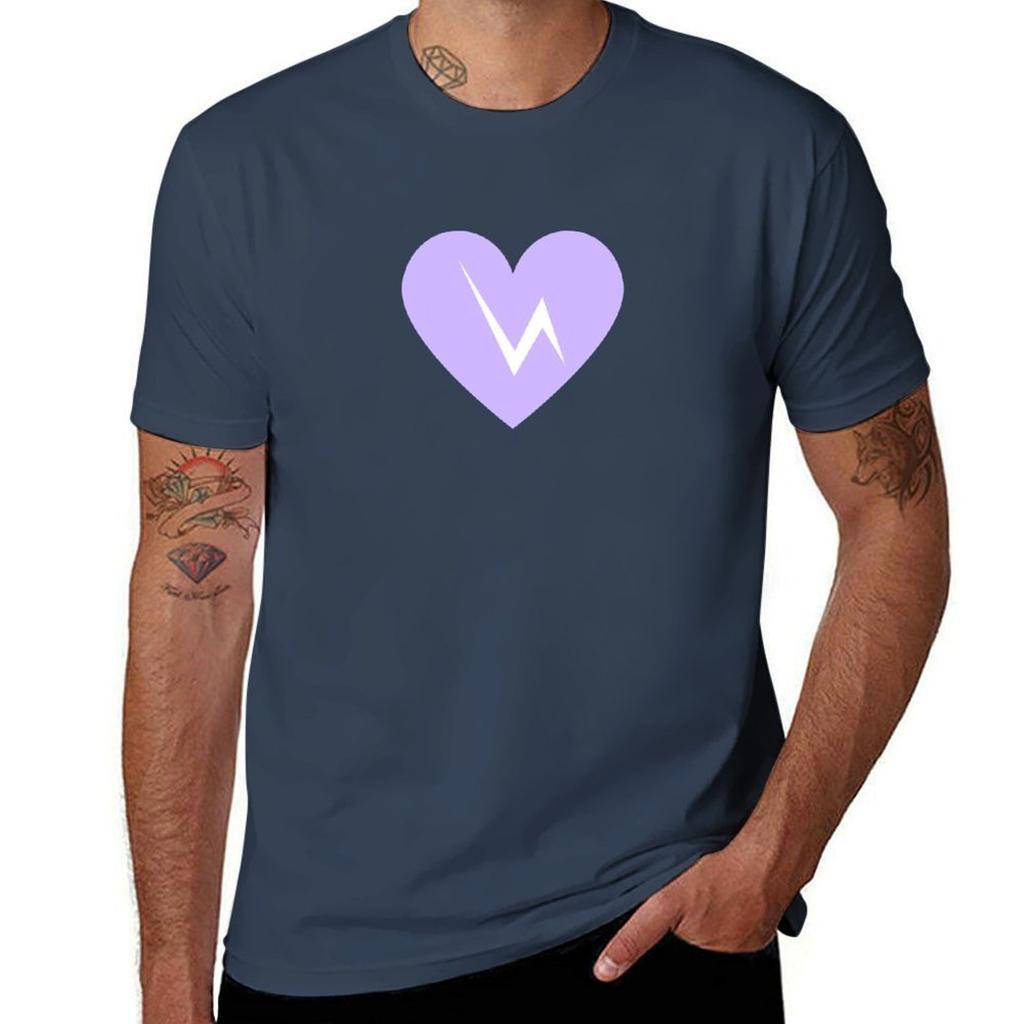 Purple CHAARG Heart TShirt Relaxed Fit Casual Short Sleeve Top
