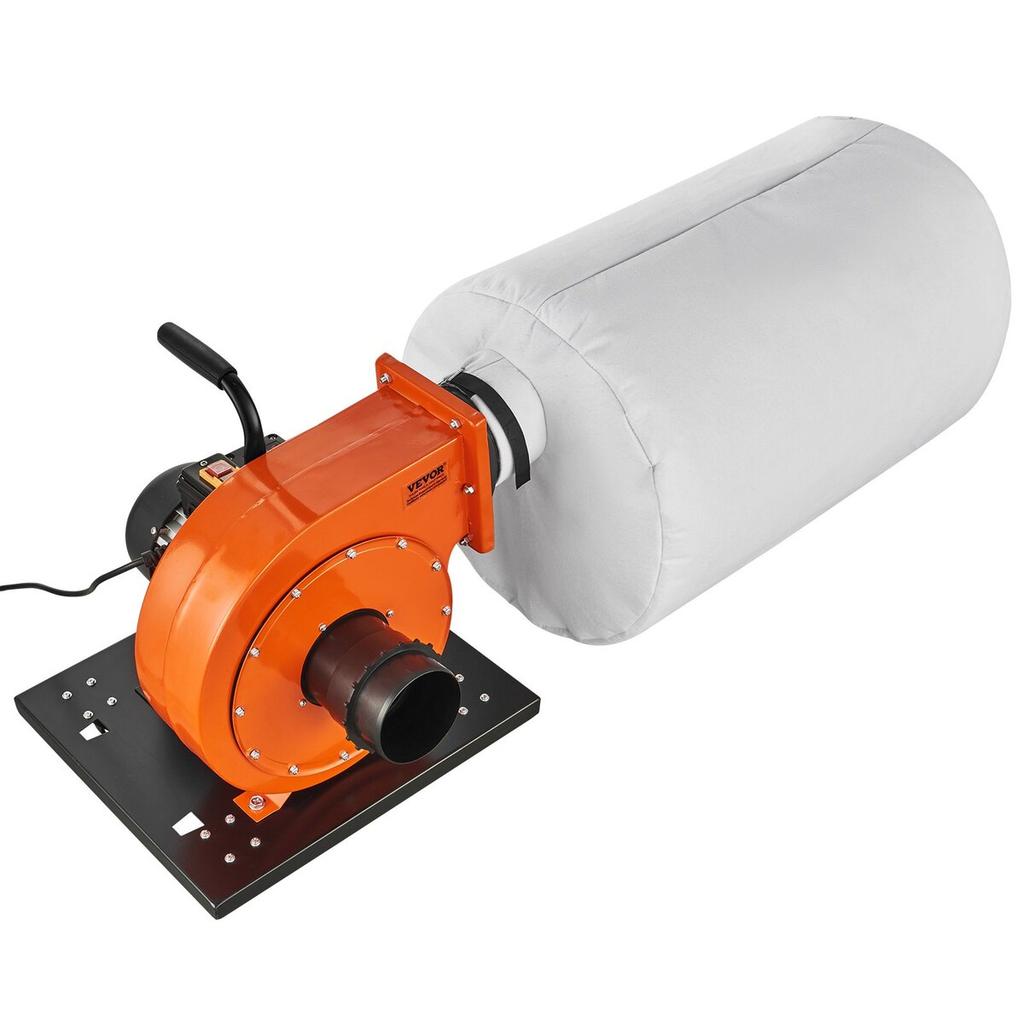 Dust Collector, 1HP 460 CFM Air Flow, Rolling Dust Collector with 21-Gallon Dust Collection Bag, 2.5 Micron Bag Filtration, Industrial Workshop Mobile