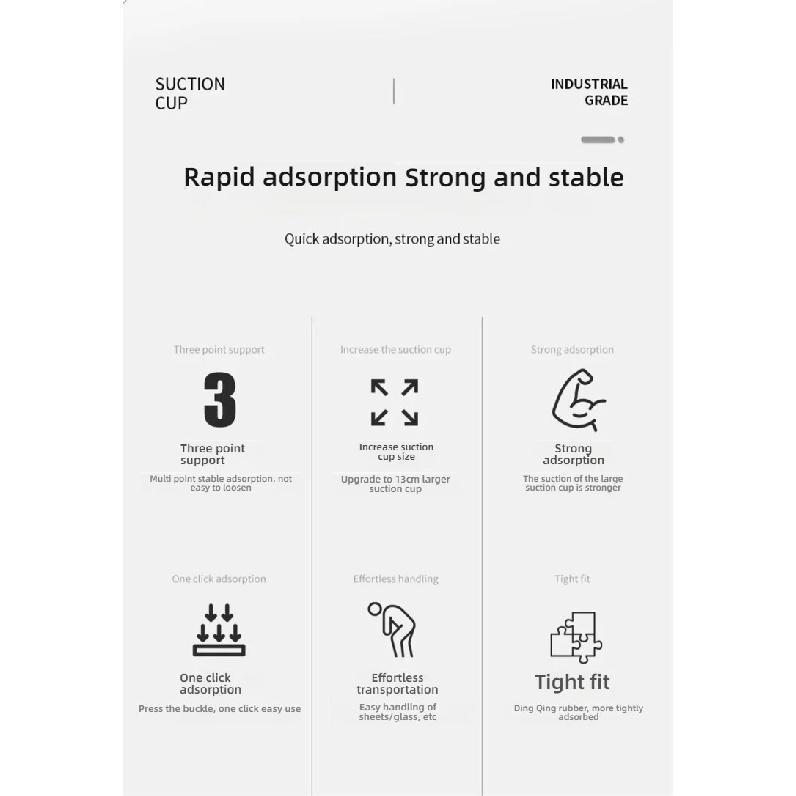 Strong Suction Cup Lifter - Powerful Grip for Glass, Tiles, Ceiling Panels & Floor Tiles | Lifts Screens, Car Parts | Heavy-Duty