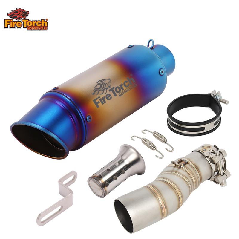 Slip On For CFMOTO 450MT 450 MT IBEX 450 2024 2025 Motorcycle Exhaust Escape Moto Systems Middle Link Pipe Carbon Fibe Muffler