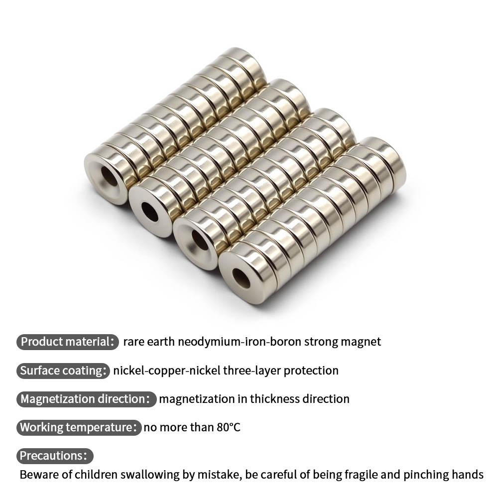 15x5-5mm Super Strong Neodymium Magnet N35 NdfeB Permanent Magnetic imanes Round With Holes Powerful Magnets Refrigerator Magnet