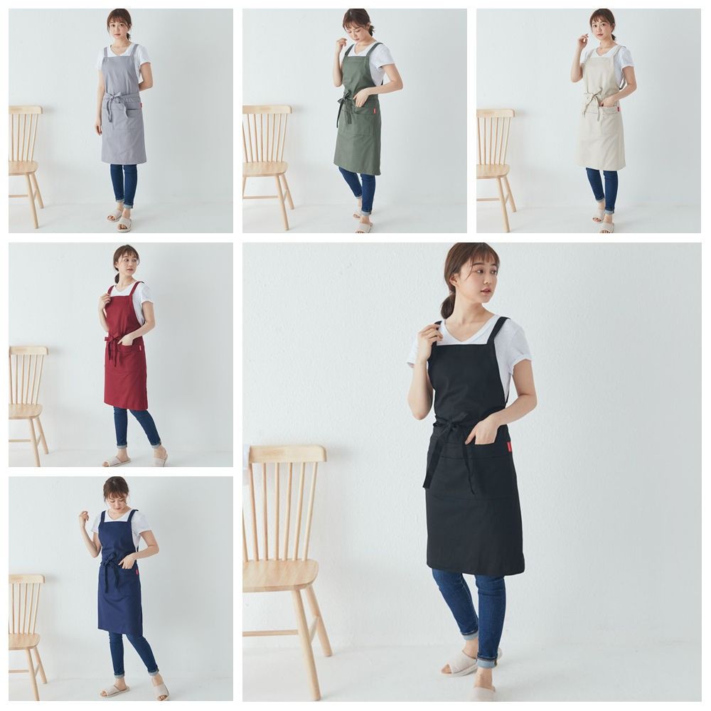 Cotton Household Waterproof Apron Hanging Neck Kitchen Apron Japanese-style Apron  Home