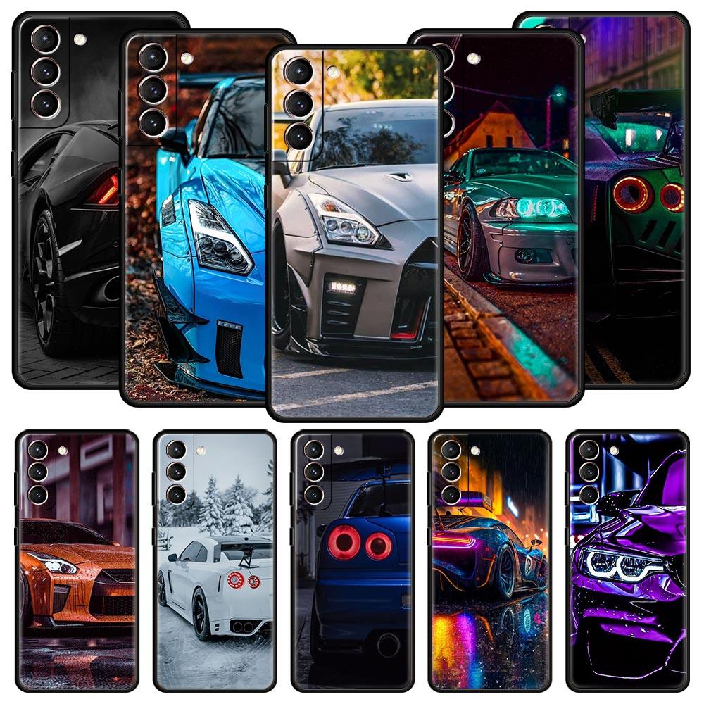 Blue Red JDM Sport Car Phone Case For Samsung Galaxy S26 Ultra S25 Plus S24 FE S23 S22 5G S21 S20 Cover Black Soft