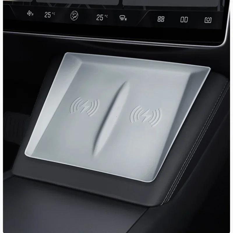 

Для Tesla Model 3 Highland силиконовый беспроводной зарядный коврик нескользящий коврик пылезащитный защитный чехол для зарядного устройства автомобильные аксессуары серый