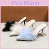 Chic Women's Slippers With Furry Details And Elegant Heels