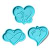 3 Pcs DIY Polymer Clay Crafts UV Epoxy Mold DIY Pendant Love Keychain Mold Love Heart Keychain Resin Mold Silicone Mould