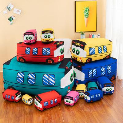 Creative Cartoon Printed Vehicle Bus Car Plush Toy Bus Van Doll Throw Pillow Soft Cloth Doll Children Holiday Birthday Gift