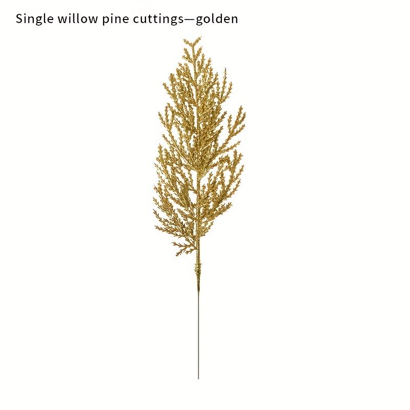 

20 шт. Рождественская имитация одинарной ивы, сосны, аксессуары для украшения гирлянды для рождественской елки, цветочная композиция, декор для рождественской елки 20pcs-golden