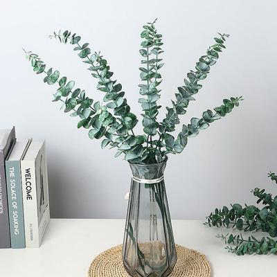 Single Simulated Eucalyptus Leaf Plant, Indoor Landscaping Forest Series Green Plants Money Leaves Green Leaves Artificial Flowers