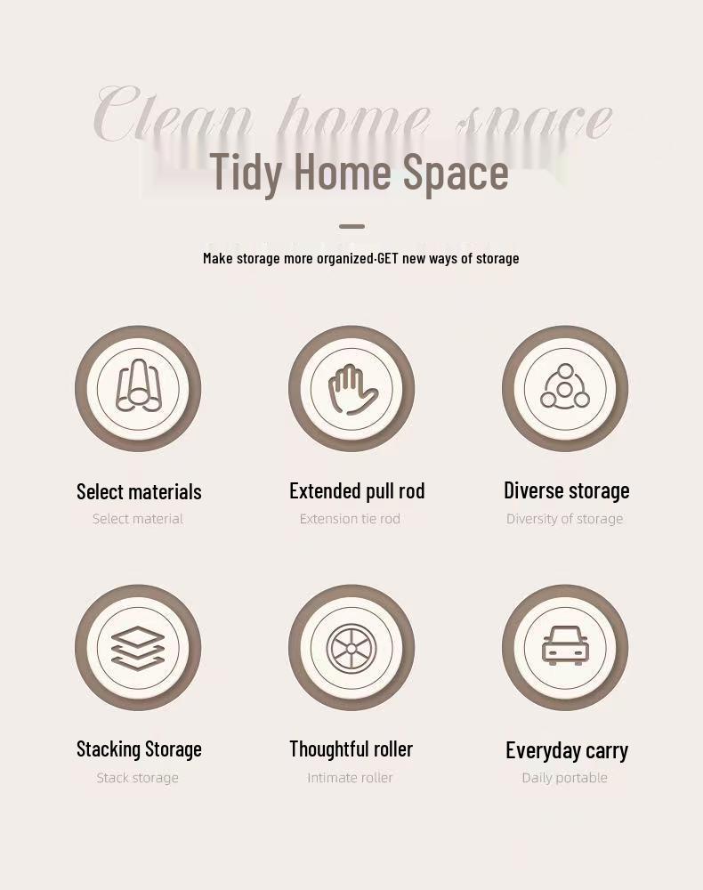 Rollbare Faltbare Aufbewahrungsbox mit Zugstange - Staubdichter Seitlich zu Öffnender Organizer für Studentenwohnheime