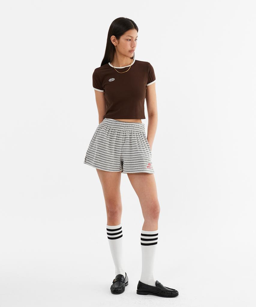 Minasu Mns Span Crop T Shirt_Brown
