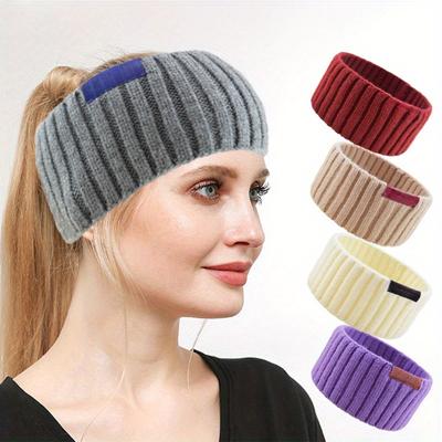 1pc Winter Headbands for Womenk, Ear Warmers for Women Headband Wool Knit Thick Fleece Lined, Cold Weather Warm Ear Muffs