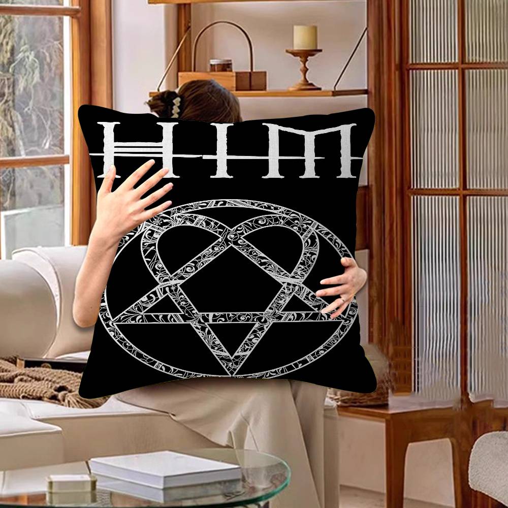 Famous Rock Band HIM Singer Cushion Cover Polyester Sofa Cushions Decorative Throw Pillows Home Decoration Pillowcover