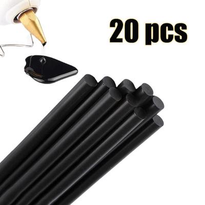 Lot de 20 bâtons de colle thermofusible haute adhérence pour carrosserie de voiture, 7 mm, noire, sans peinture